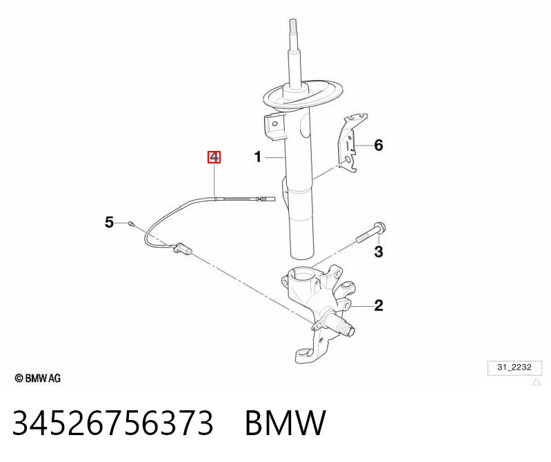 34526756373 BMW Czujnik ABS przedni