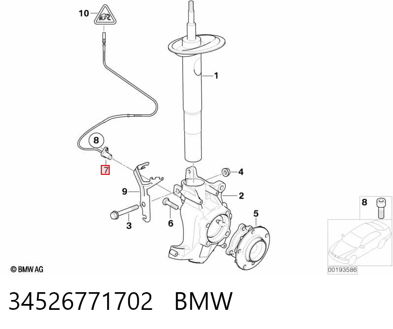34526771702 BMW Czujnik ABS przedni