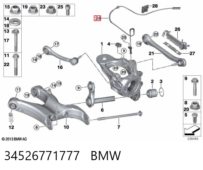 34526771777 BMW Czujnik ABS tylny