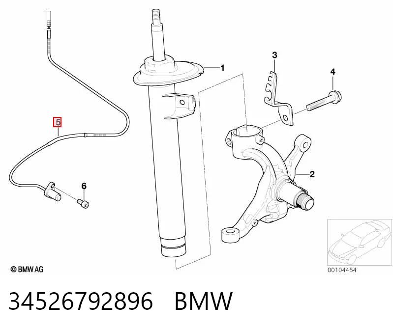 34526792896 BMW Czujnik ABS przedni prawy