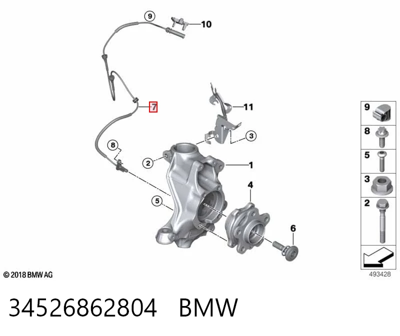  Czujnik ABS przedni BMW 3 
