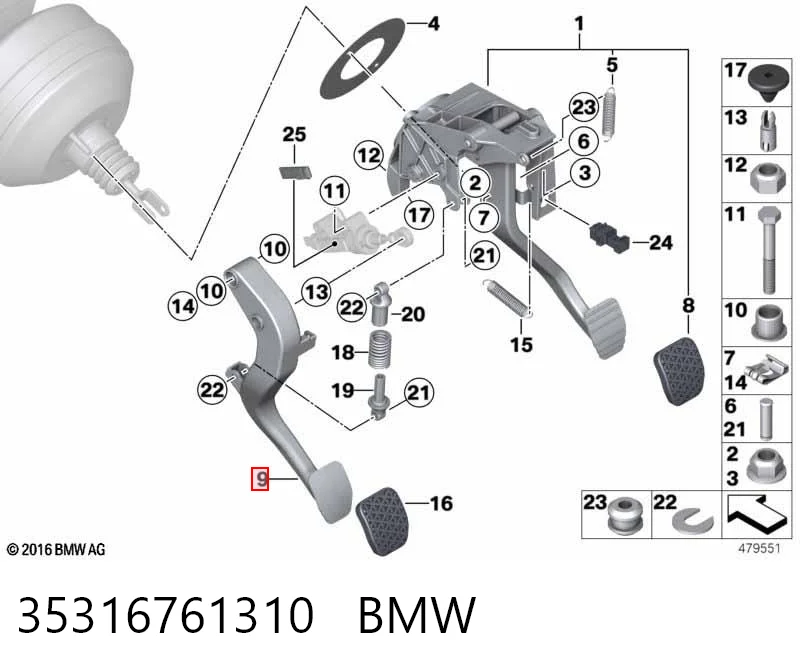 Pedał sprzęgła do BMW 1  E81