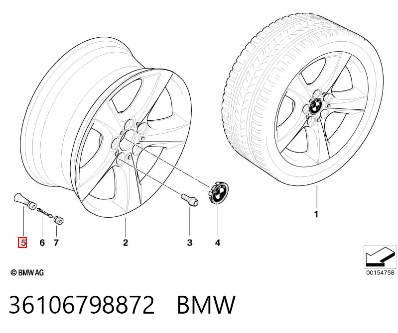 36106798872 BMW Czujnik ciśnienia w oponach