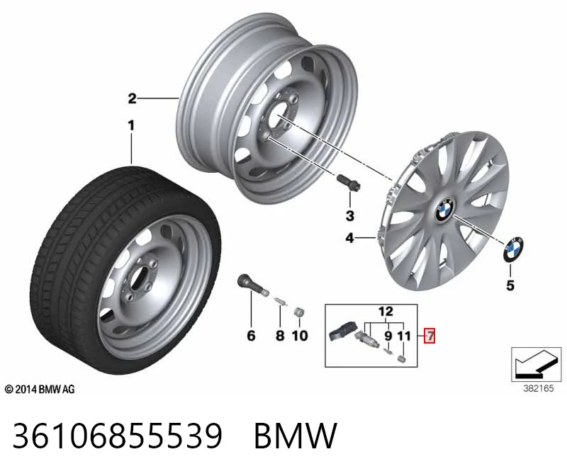 36106855539 BMW Czujnik ciśnienia w oponach