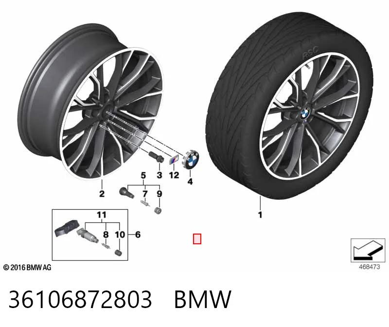 36106872803 BMW Czujnik ciśnienia w oponach