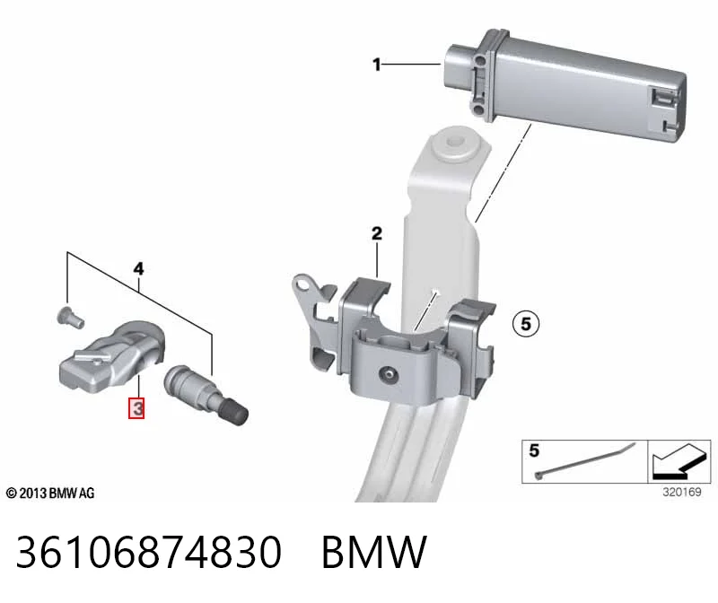 36106874830 BMW Czujnik ciśnienia w oponach