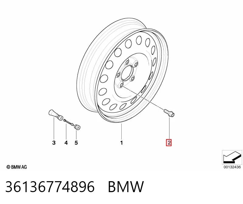 36136774896 BMW Śruba koła