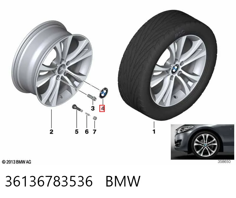 36136783536 BMW Kołpak do obręczy koła