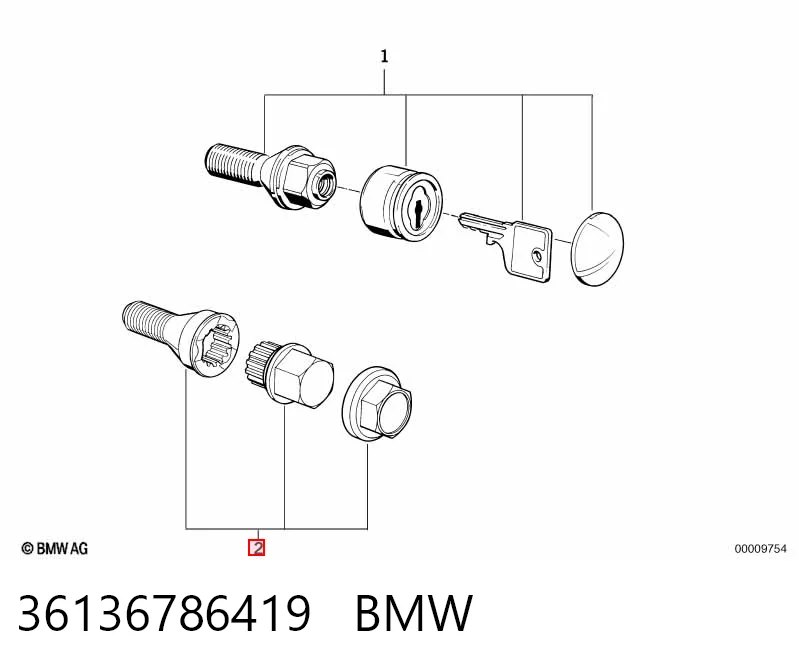 36136786419 BMW Śruba koła
