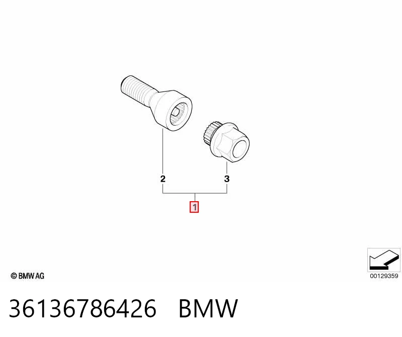36136786426 BMW Śruba koła