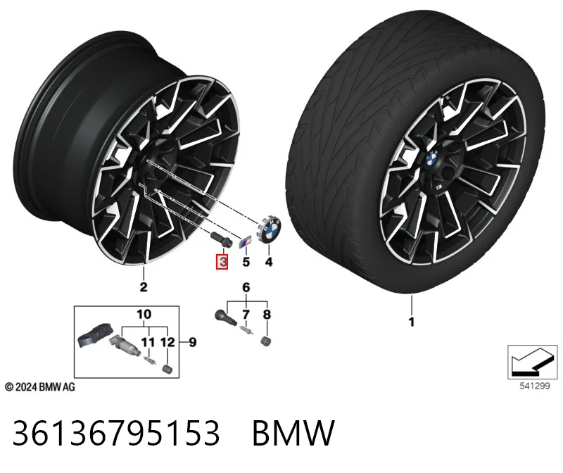 36136795153 BMW Śruba koła