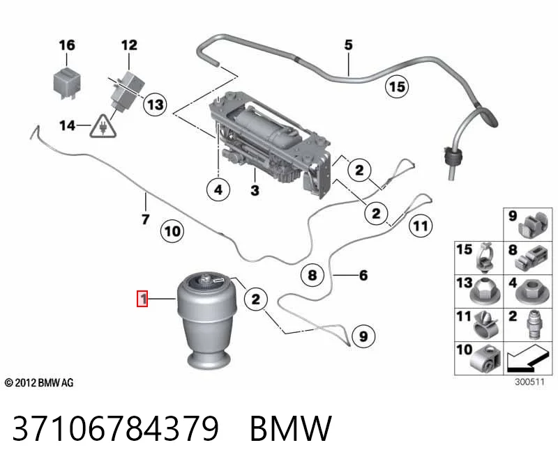 37106784379 BMW Poduszka pneumatyczna (resor pneumatyczny) mostu tylnego