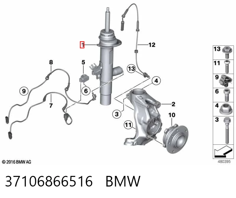 37106866516 BMW Amortyzator przedni prawy