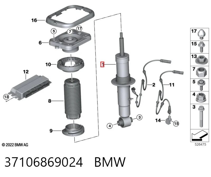 37106869024 BMW Amortyzator tylny prawy