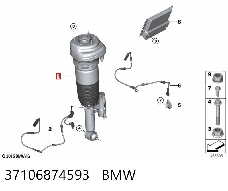 37106874593 BMW Amortyzator tylny lewy