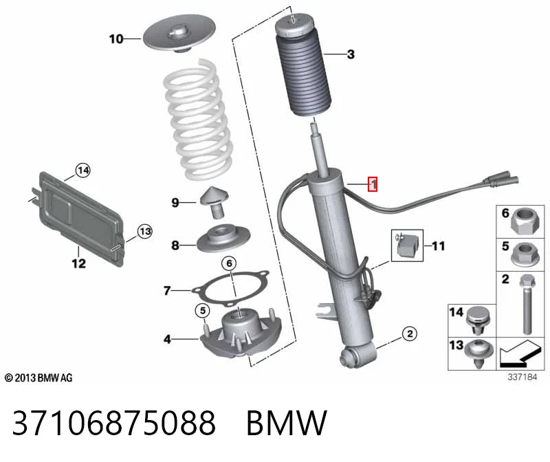 37106875088 BMW Amortyzator tylny prawy