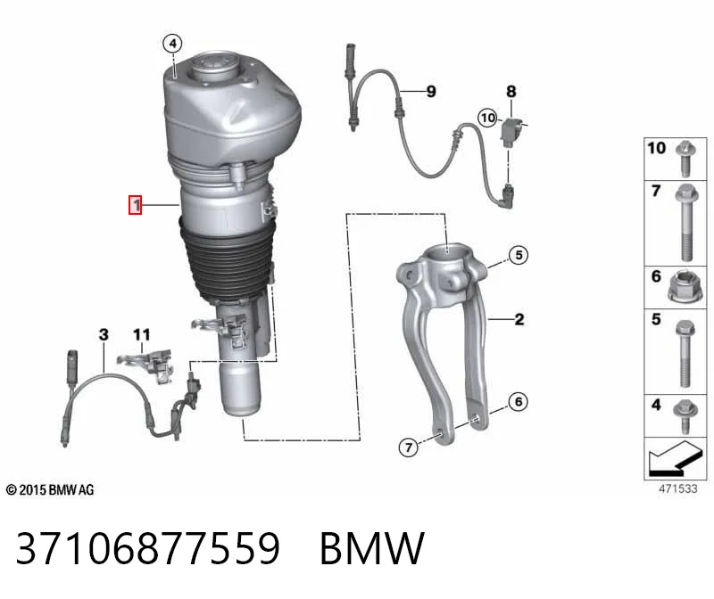 37106877559 BMW Amortyzator przedni lewy