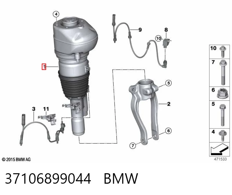 37106899044 BMW Amortyzator przedni prawy