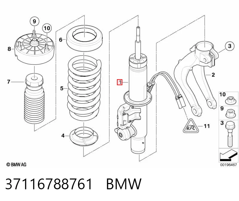37116788761 BMW Amortyzator przedni lewy