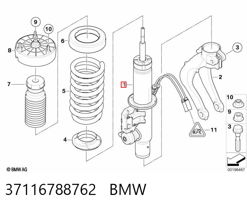 37116788762 BMW Amortyzator przedni prawy