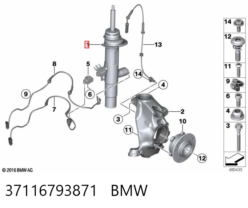 37116793871 BMW Amortyzator przedni lewy