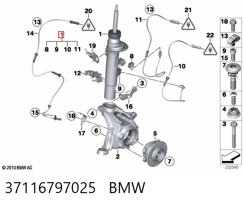37116797025 BMW Amortyzator przedni lewy