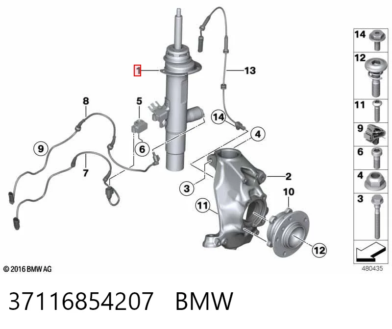 37116854207 BMW Amortyzator przedni lewy