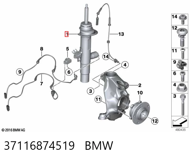 37116874519 BMW Amortyzator przedni lewy