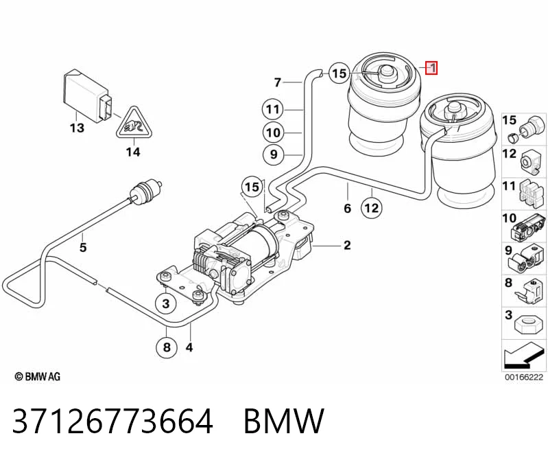 37126773664 BMW Poduszka pneumatyczna (resor pneumatyczny) mostu tylnego