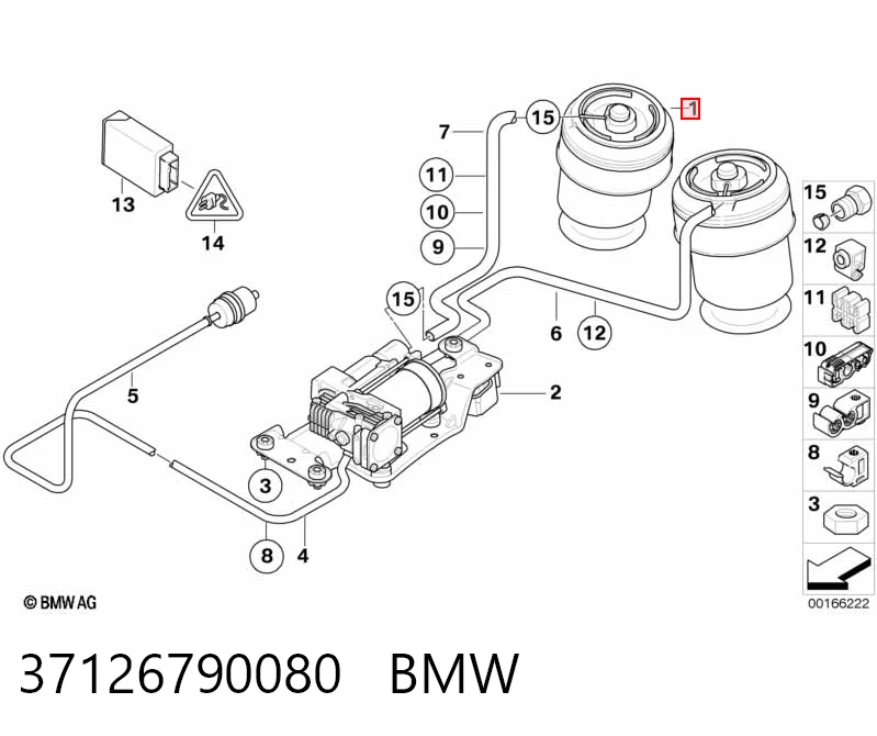37126790080 BMW Poduszka pneumatyczna (resor pneumatyczny) mostu tylnego
