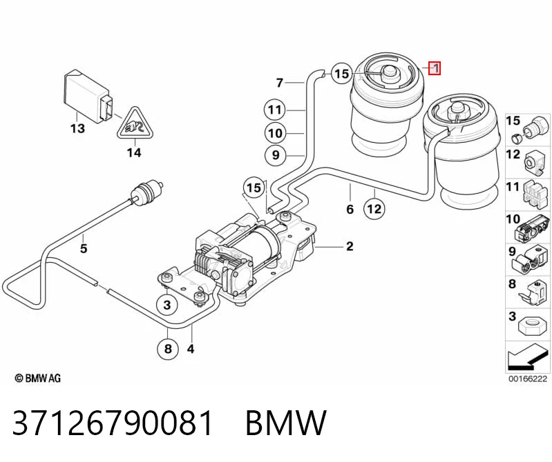 37126790081 BMW Poduszka pneumatyczna (resor pneumatyczny) mostu tylnego