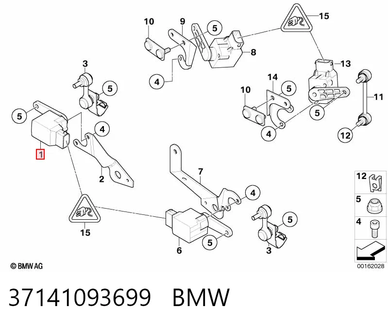 37141093699 BMW Czujnik położenia pojazdu przedni prawy
