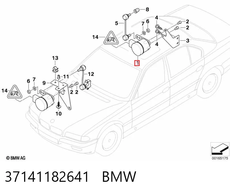 37141182641 BMW Czujnik położenia pojazdu przedni