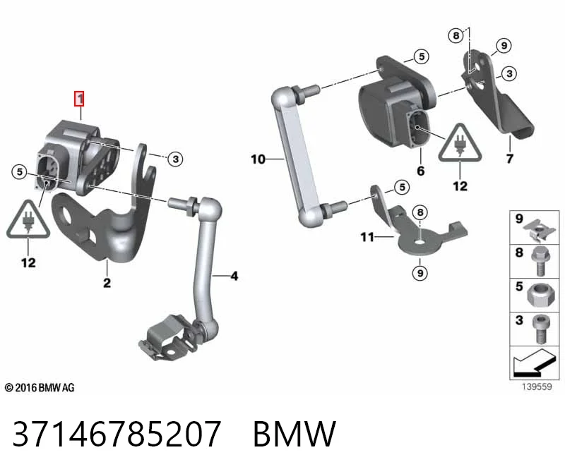 37146785207 BMW Czujnik poziomowania karoserii tylny