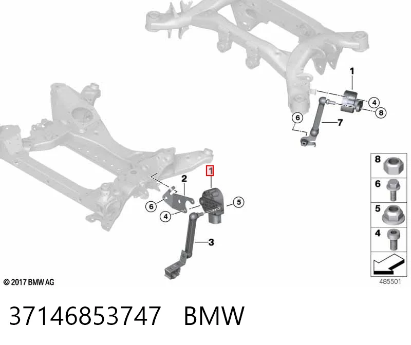 37146853747 BMW Czujnik położenia pojazdu przedni