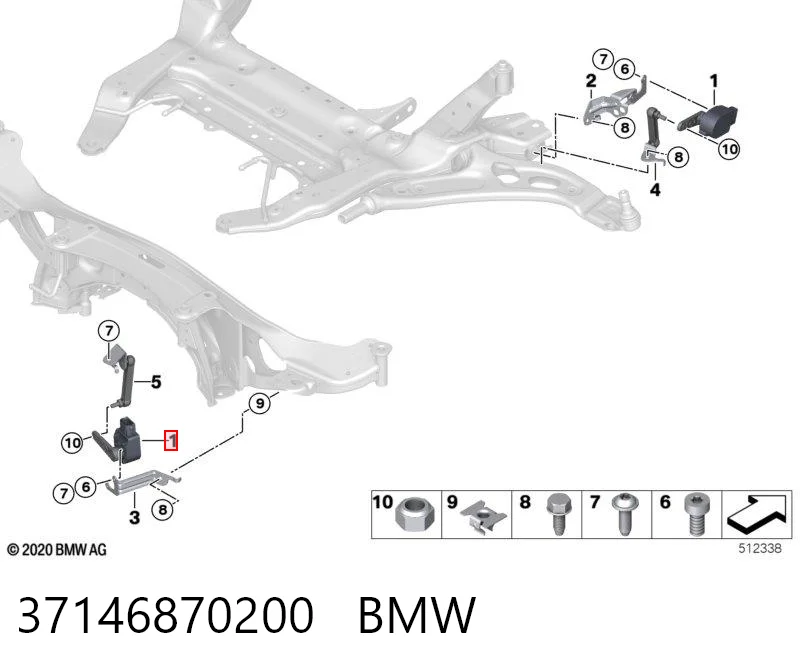 37146870200 BMW Czujnik położenia pojazdu przedni
