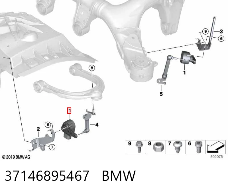37146895467 BMW Czujnik położenia pojazdu przedni