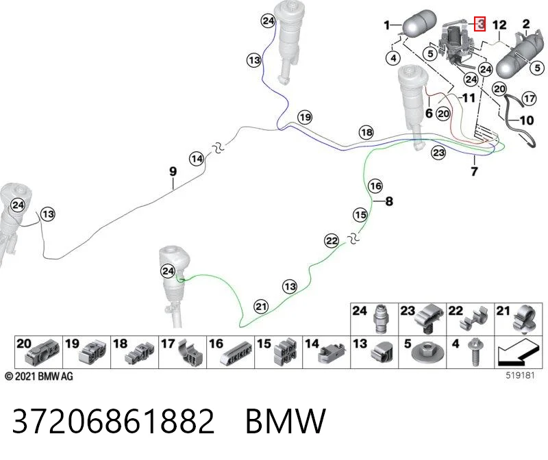 37206861882 BMW Kompresor zawieszenia pneumatycznego