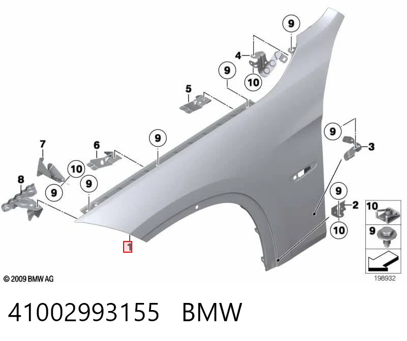 Błotnik przedni lewy do BMW X1  E84
