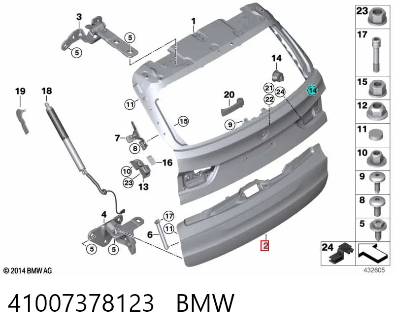 41007378123 BMW Drzwi tylne (bagażnika 3/5)