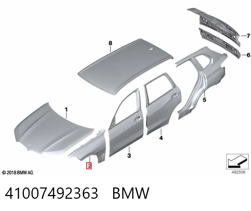 41007492363 BMW Błotnik przedni lewy