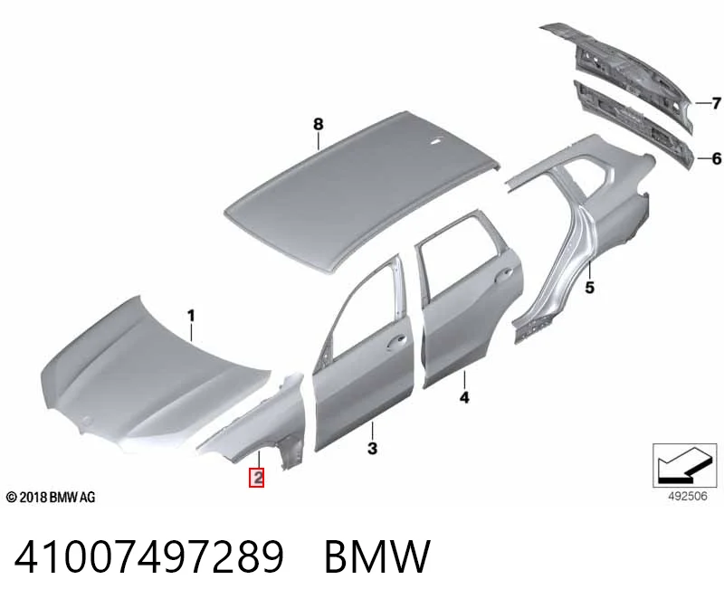41007497289 BMW Błotnik przedni lewy