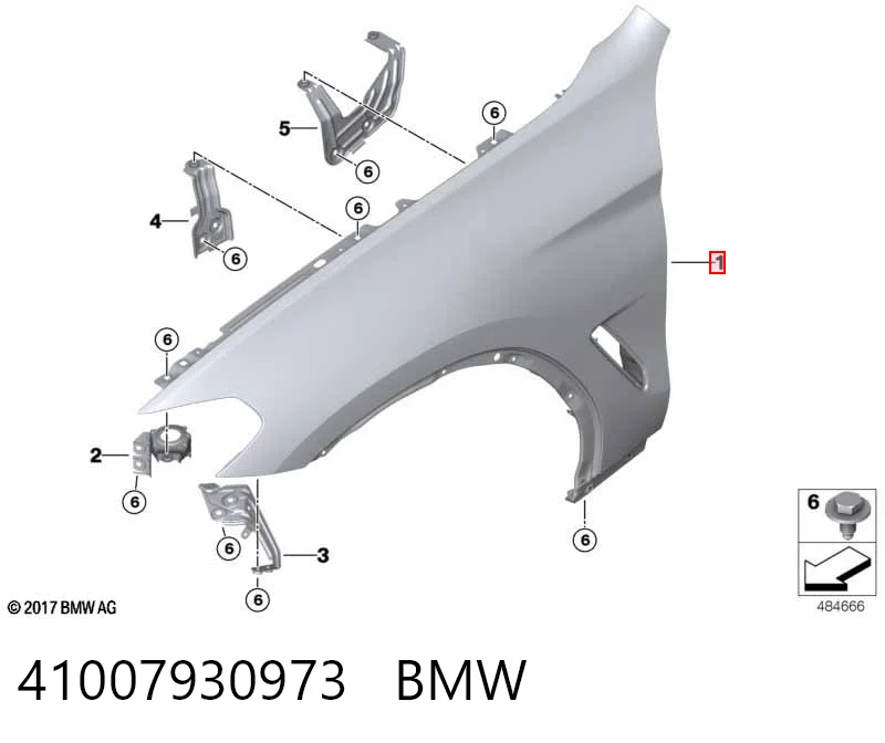 41007930973 BMW Błotnik przedni lewy