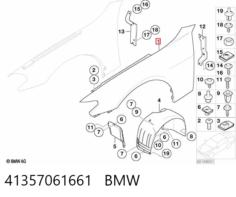 Błotnik przedni lewy do BMW 7  E65, E66, E67