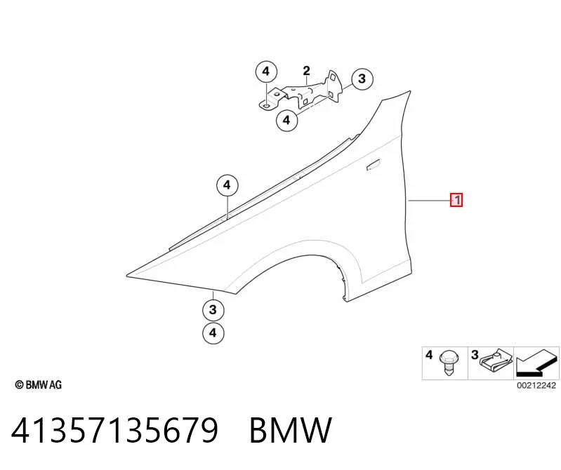 41357135679 BMW Błotnik przedni lewy