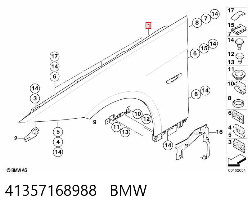 Błotnik przedni prawy do BMW 3  E92