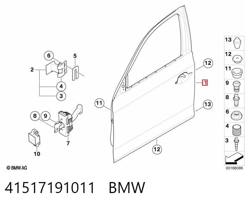 Drzwi przednie lewe do BMW 1  E81