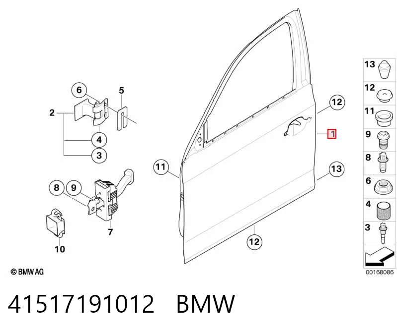 Drzwi przednie prawe do BMW 1  E81