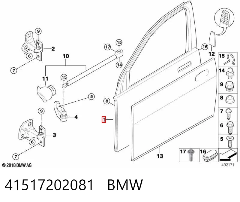 Drzwi przednie lewe do BMW 7  E65, E66, E67