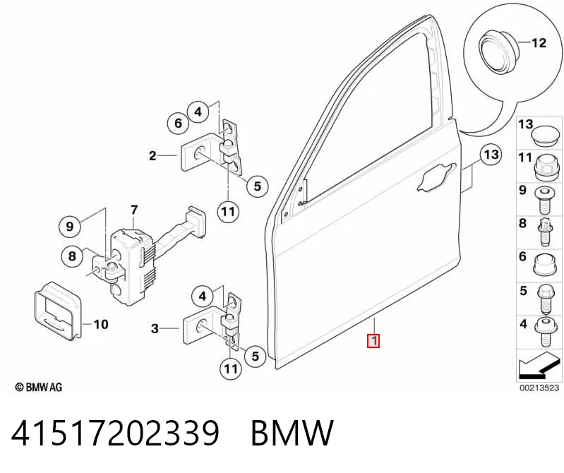 Drzwi przednie lewe do BMW 5  E61